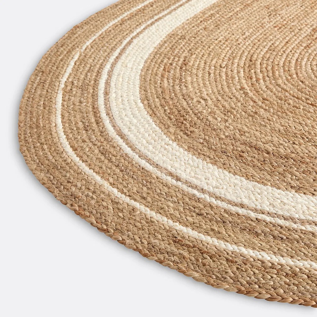 Ovalen vloerkleed in jute, Aftas