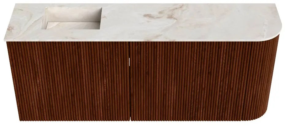 Mondiaz Joya DLux 100cm toiletmeubel ronding rechts ruby met wastafel faye links 1 kraangat frappe