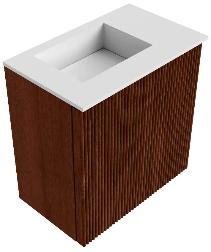 Mondiaz Joya 40cm toiletmeubel ruby met wastafel faye links 1 kraangat talc