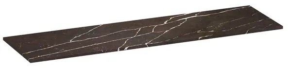 BRAUER Artificial Marble Wastafelblad - 160x46x2 - Zonder kraangat - composiet - Copper Brown TB-MR160CB