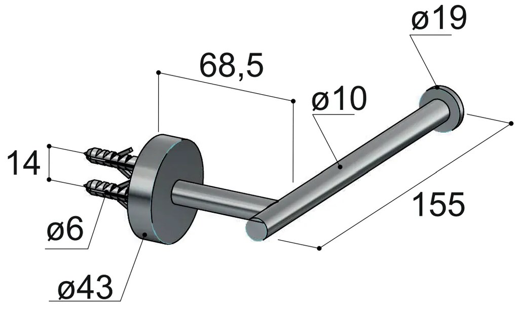 Hotbath Archie wc-rolhouder messing geborsteld PVD