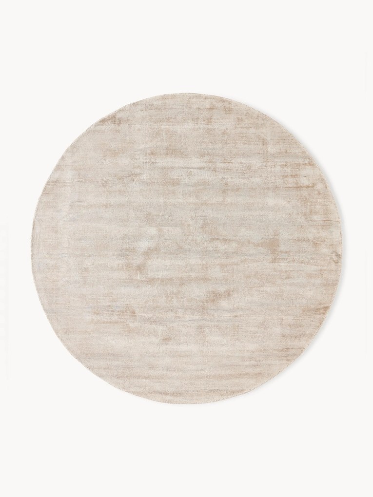 Rond handgeweven viscose vloerkleed Jane