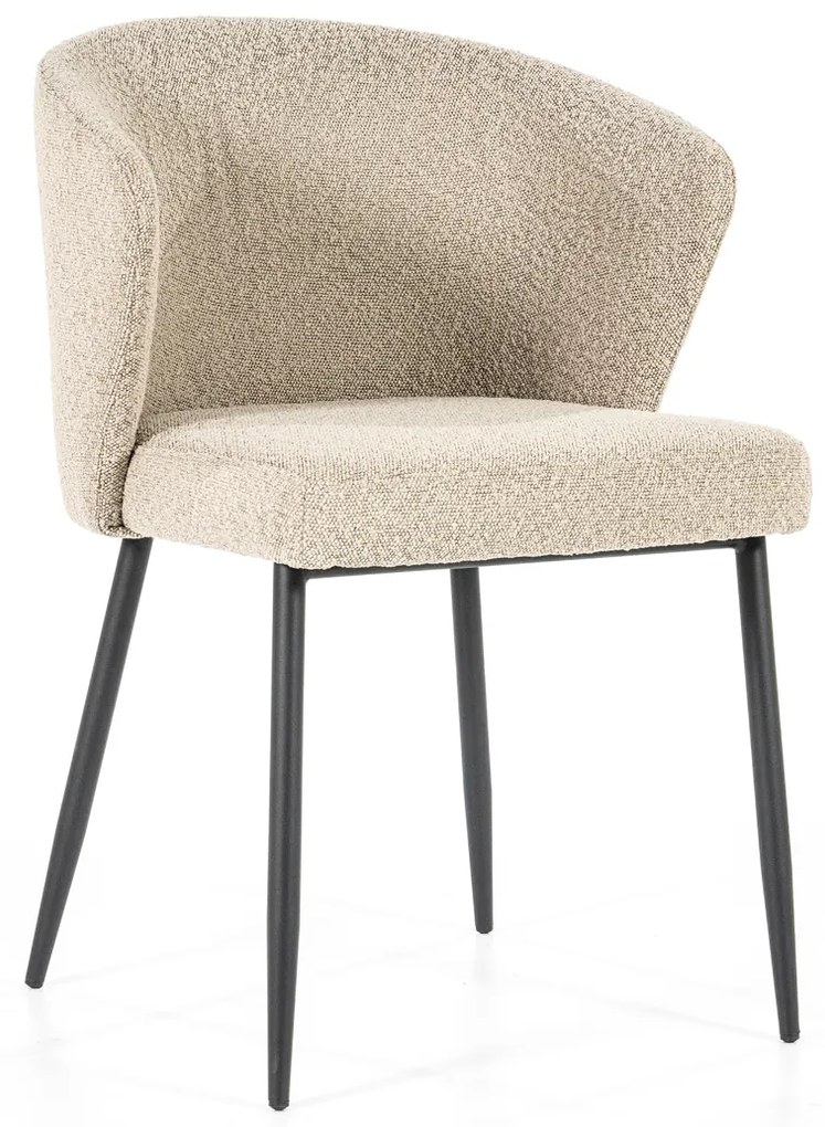 Eleonora Santos Taupe Eetstoel Boucle Met Ronde Rug