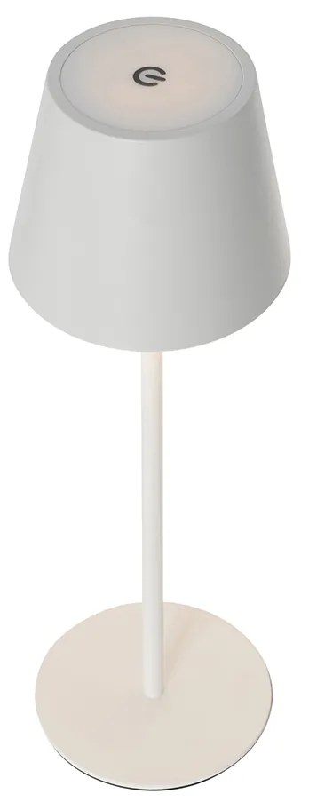 Set van 2 tafellampen wit met dimmer en oplaadbaar - Murdock