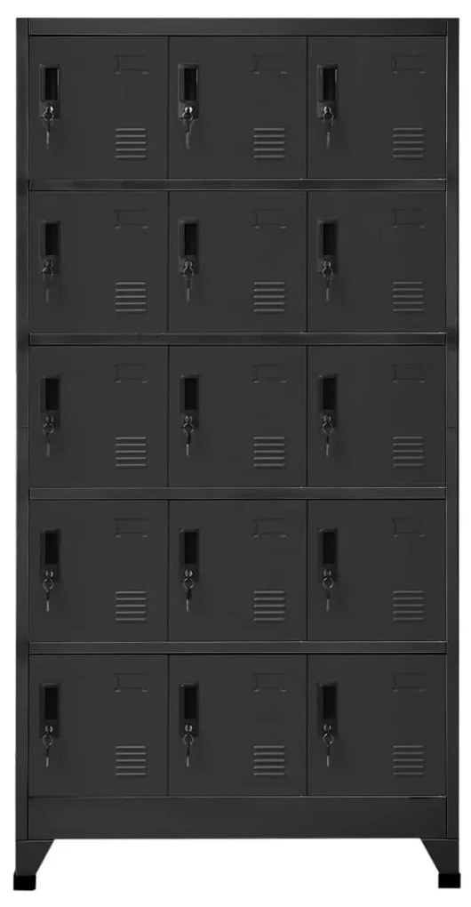 vidaXL Lockerkast 90x40x180 cm staal antracietkleurig