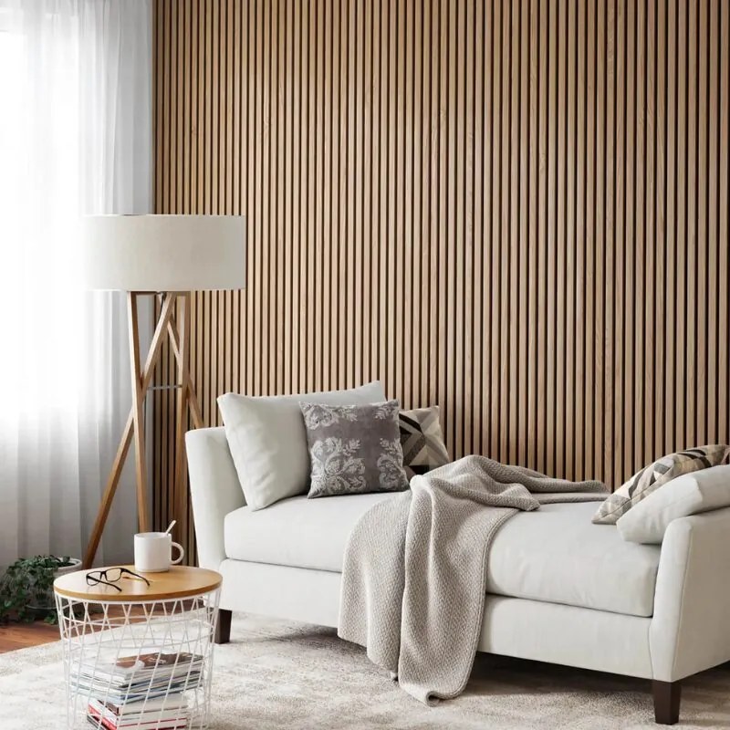 AKU Paneel Akoestisch Vilt Eiken 270x60x2,1cm - 270 cm x 60 cm x 2.1 cm | 10 kg | Paneli akoestische wandpanelen - AKU Wandpanelen