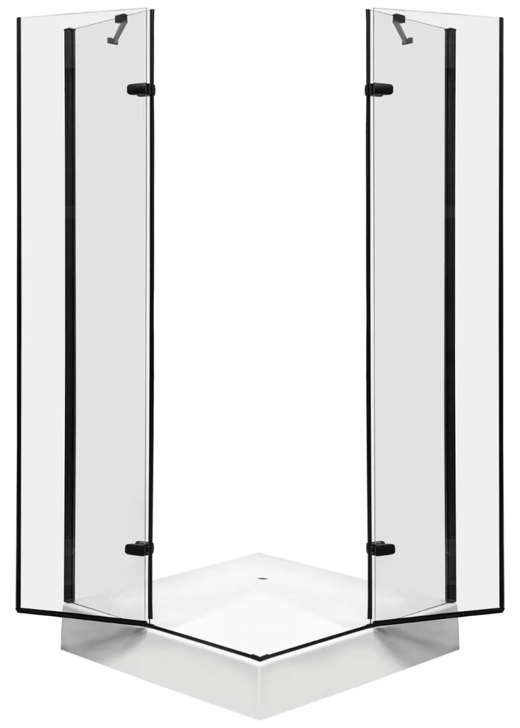 Kerra Flow vierkante douchecabine 80x80cm zwart