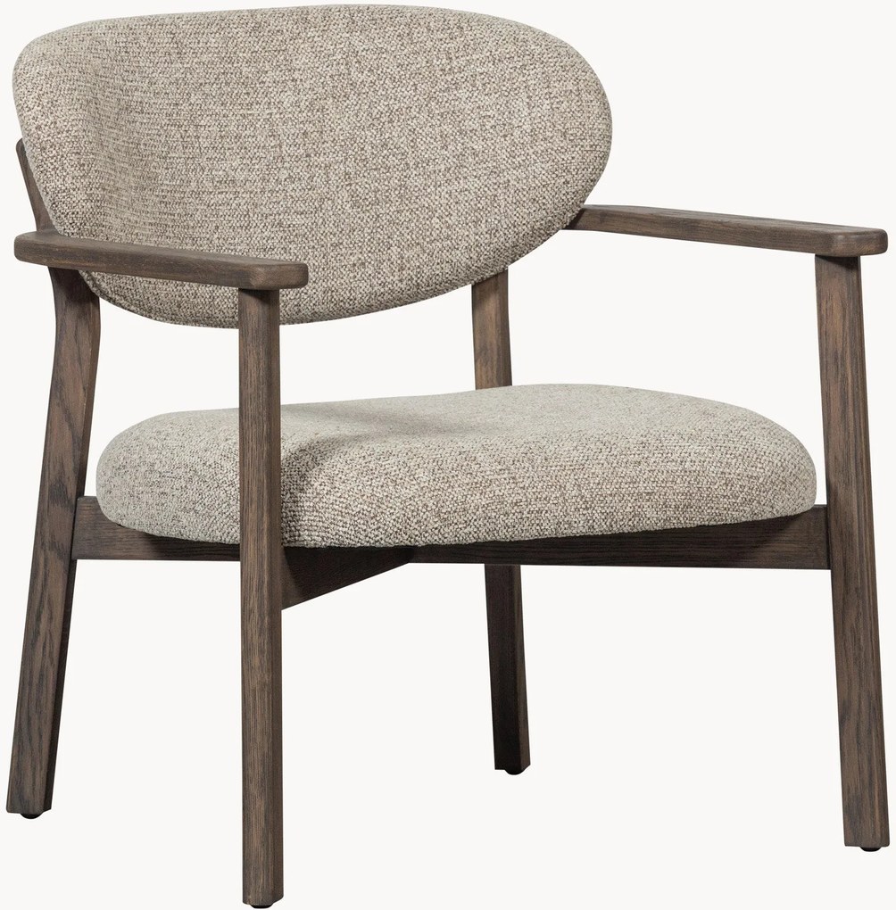 Gestoffeerde armleunstoel Udar van eikenhout