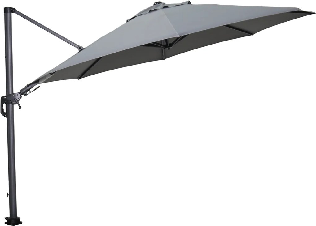 Garden Impressions Hawaii zweefparasol Ø350 cm - frame carbon black - licht grijs doek