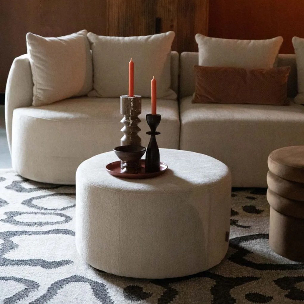 Dutchbone Rocca Latte Ronde Hocker Latte