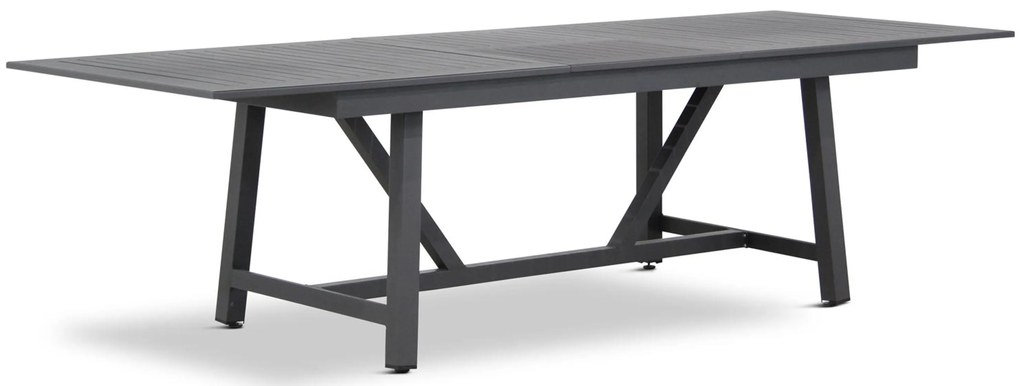 Dining Tuintafel rechthoekig uitschuifbaar 217/277 x 100 cm Aluminium Grijs General