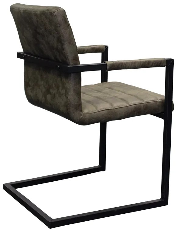 Eetkamerstoel - Apollo II - stof Cowboy retro lederlook olijf groen