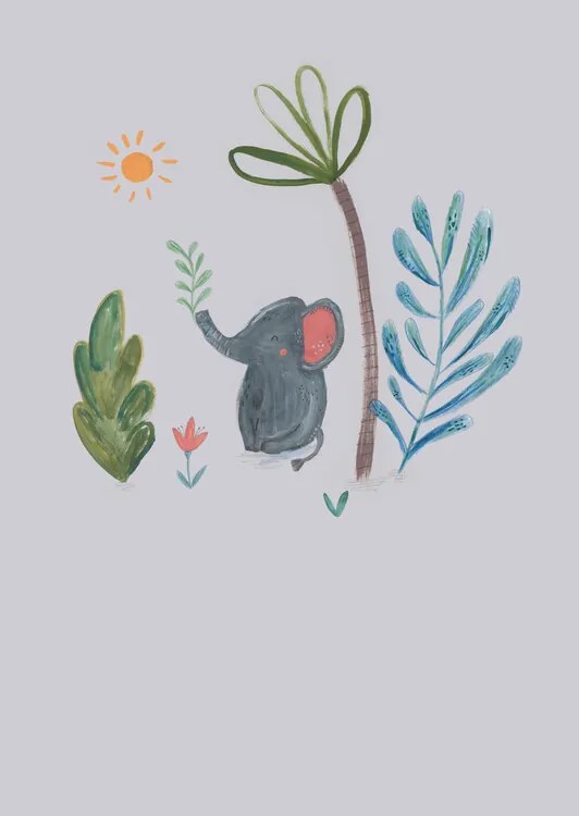Ilustratie Jungle elephant, Laura Irwin, (30 x 40 cm)