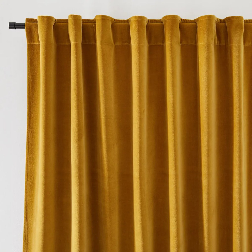Fluwelen gordijn afgewerkt met verdekte lussen, Velvet
