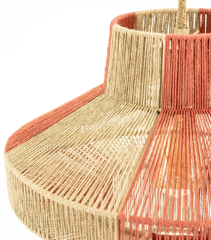 By-Boo Cirque 3 Jute Hanglamp Oranje-naturel