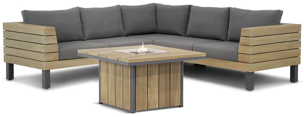 Hoek loungeset  Teak Old teak greywash 5 personen Lifestyle Garden Furniture Atlantic/Seaside