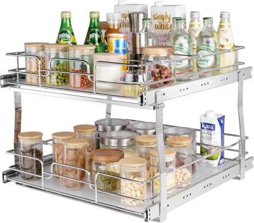 VEVOR Uitschuifbaar Kruidenrek (508x539x383 mm) Keukenkastje met Schuiflade Kruidenrek Keukenkastje Organizer Onderkastplank 538x569x483 mm (Installatieafmetingen)