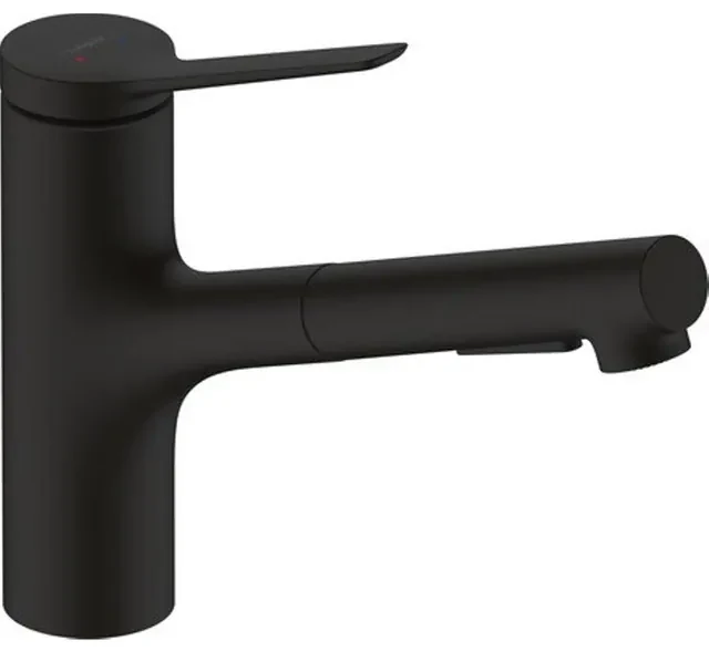 Hansgrohe - Zesis M33 - ééngreepskeukenmengkraan 150 - uittrekbare vuistdouche - 2 jets - mat zwart 74800670
