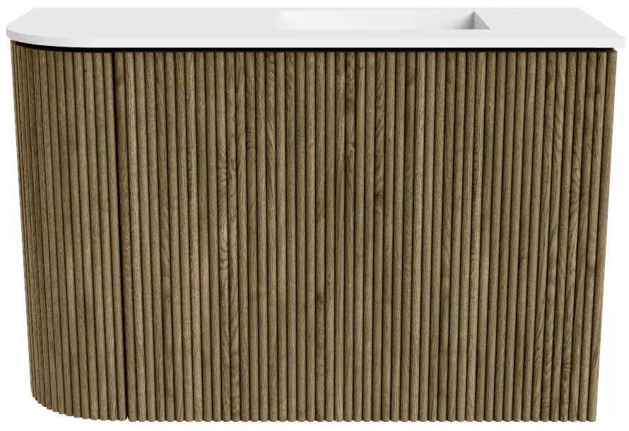 Mondiaz Joya 60cm toiletmeubel ronding links dusk met wastafel faye rechts zonder kraangat talc