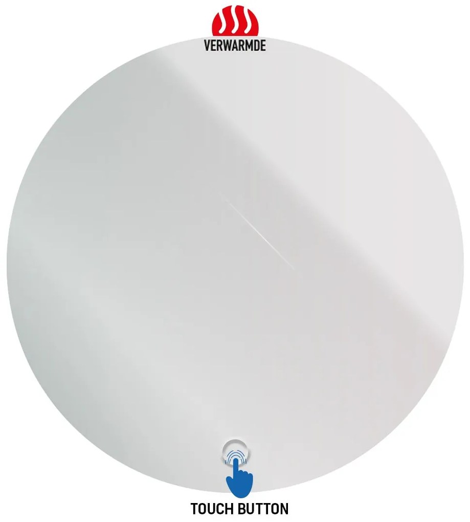 Sanigoods Halo ronde spiegel met verlichting en verwarming 120cm