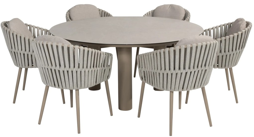 Eva Donato dining tuinset 160xH75 cm 7 delig keramiek latte Taste 4SO