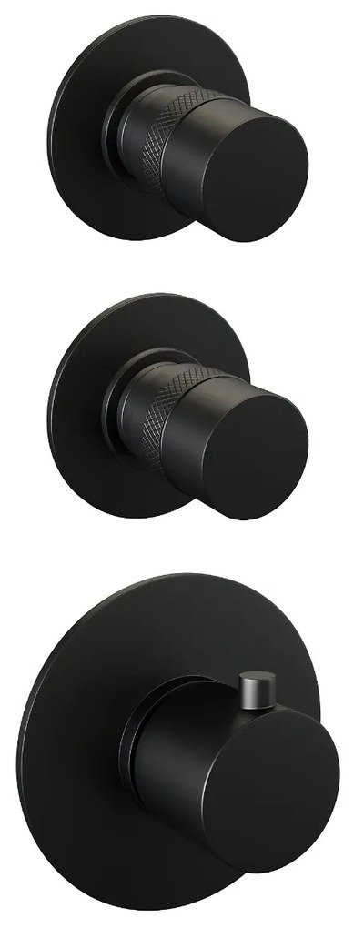 Brauer Black Edition complete inbouw regendouche met staafhanddouche, plafondarm, glijstang en hoofddouche 30cm set 18 zwart mat