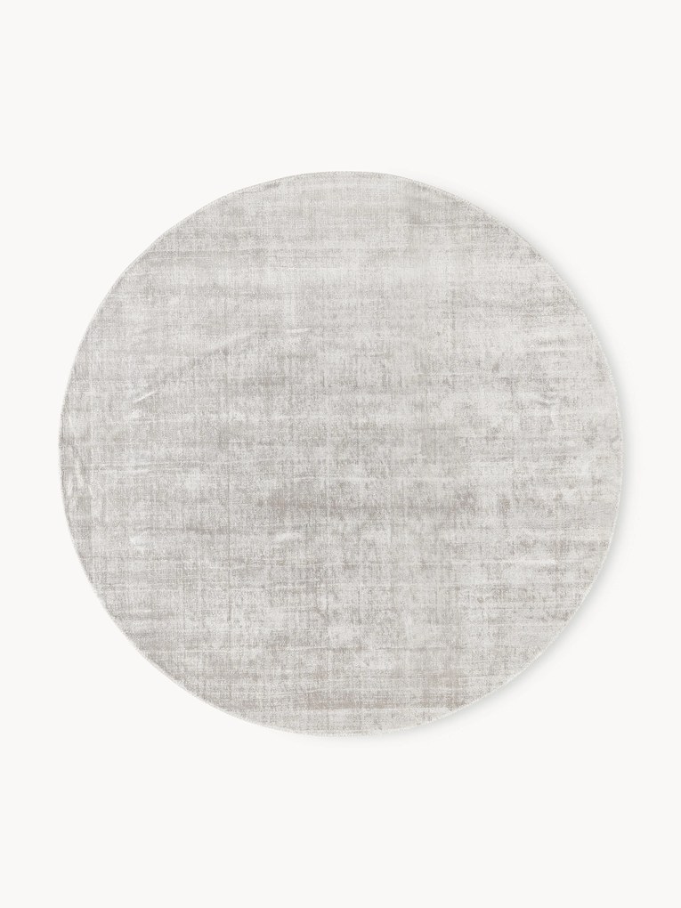 Rond handgeweven viscose vloerkleed Jane