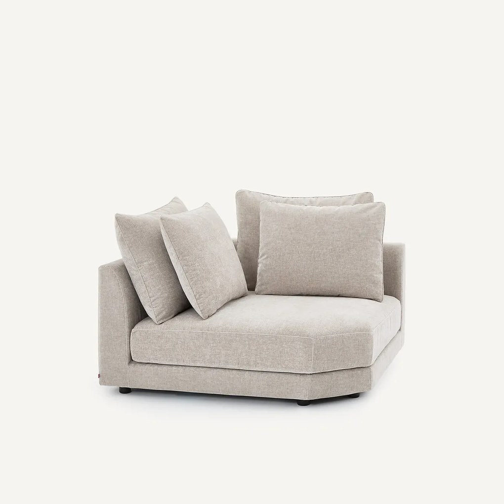 Modulair hoekbank in chenille fluweel, TIBERIO