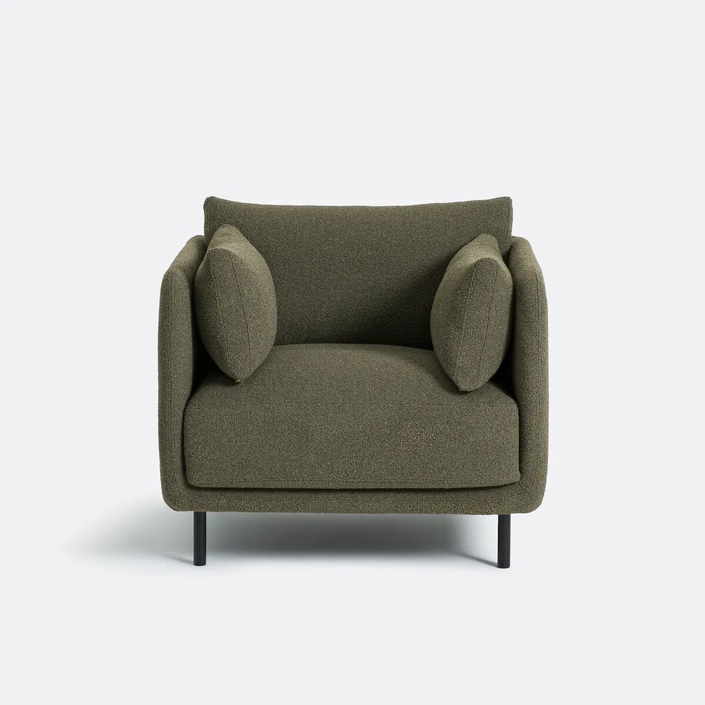 Fauteuil, fijne bouclé stof, VICTOR