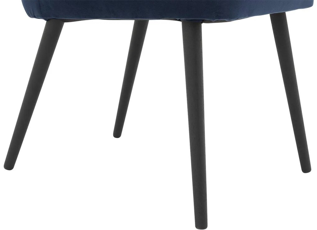 Goossens Eetkamerstoel Rob blauw velvet stof leuning, urban industrieel