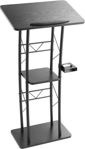 VEVOR Lessenaarstandaard Metalen Lessenaar (118 cm hoog), gebogen staande lessenaar met breed leesoppervlak en open opbergvak en bekerhouder, voor klaslokalen, bruiloften, conferenties en toespraken