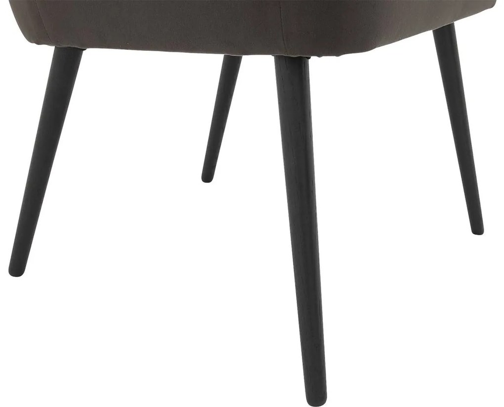 Goossens Eetkamerstoel Rob bruin velvet stof met armleuning, urban industrieel