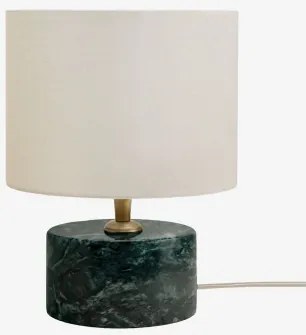 Orlena Tafellamp Van Natuursteen Groen Marmer Udaipur & Gebroken Wit Ø20 Cm - ↑15 Cm Arlina - Sklum