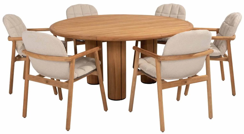 Taste by 4 Seasons Corsica teakhouten tuintafel met rond blad Ø 160 cm SALE  Tuintafel    houtkleur weerbestendig