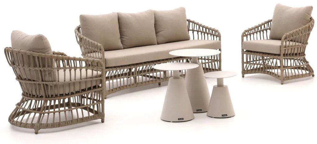+ 15% kassakorting | Stoel-bank loungeset Intenso  | 5 personen | Loungeset Beige | Wicker (vlechtwerk) | Kees Smit Tuinmeubelen