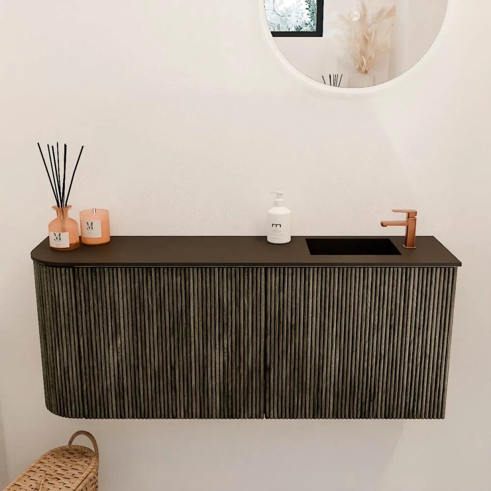 Mondiaz Joya 100cm toiletmeubel ronding links shadow met wastafel faye rechts 1 kraangat urban