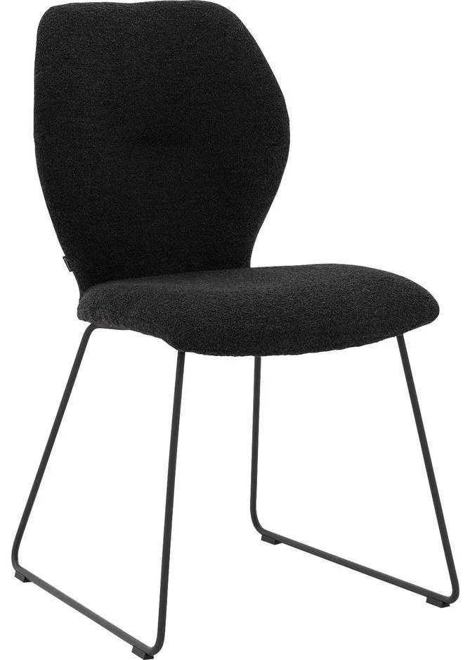 Goossens Eetkamerstoel Hera grijs stof leuning, modern design