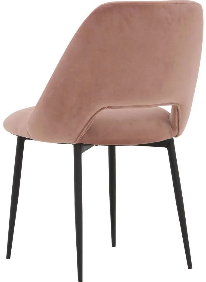 Goossens Eetkamerstoel Emma roze microvezel leuning, elegant chic