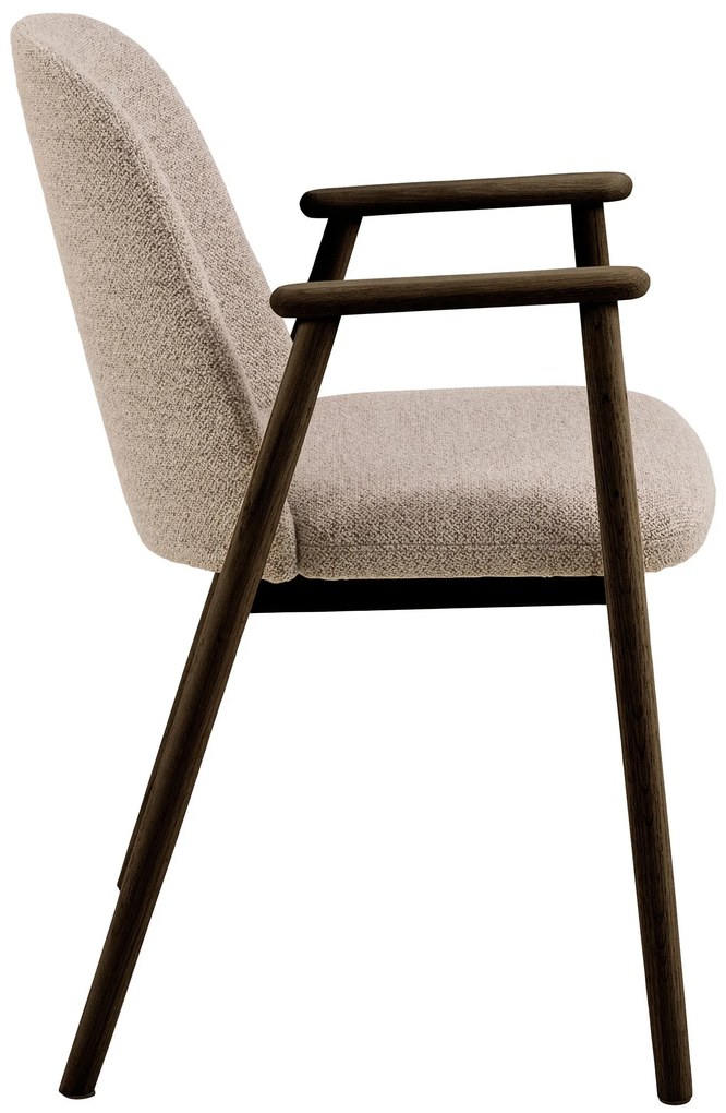 RODERIC Beige Latte (stof Monza 60) / frame gerookt gelakt eiken - HOUTEN STOEL VOOR WOONKAMER, EETKAMER, KEUKEN RETRO