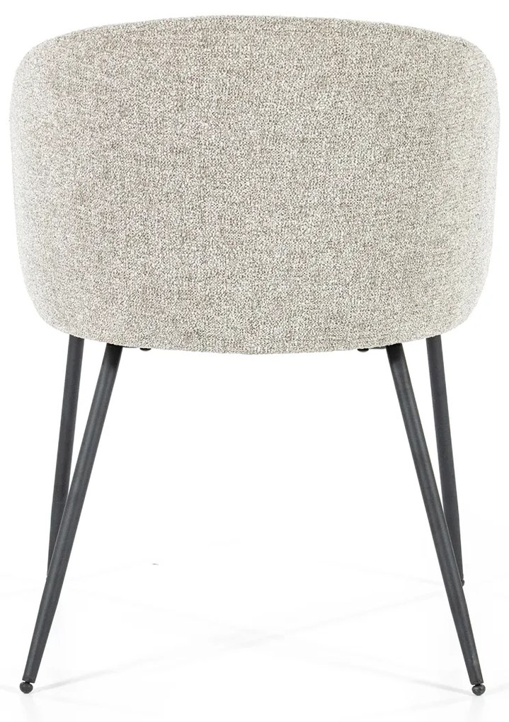 Eleonora Astrid Lichtgrijze Boucle Eetkamerstoel Modern