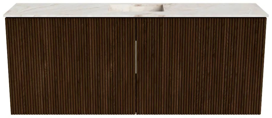 Mondiaz Joya DLux 100cm toiletmeubel walnut met wastafel faye midden 1 kraangat frappe
