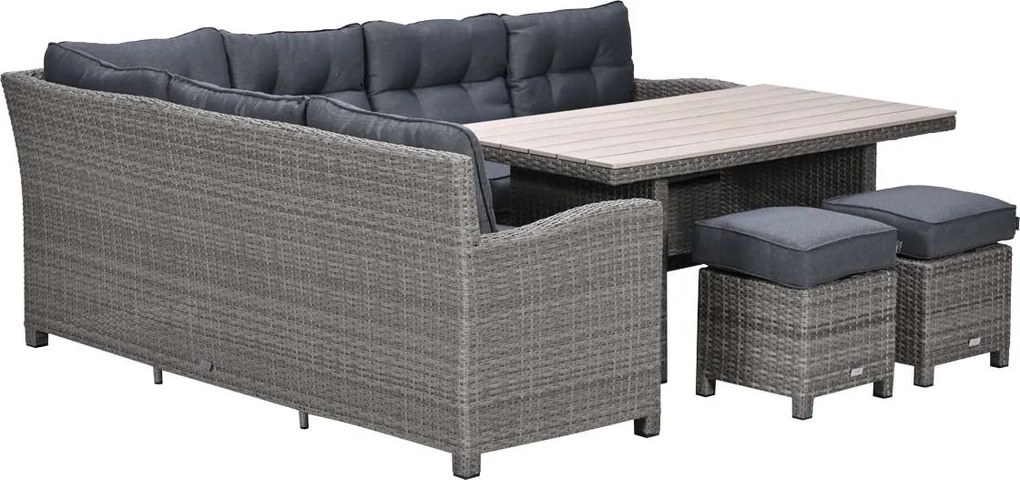 Garden Impressions Jaru lounge dining set 6-delig links - light teak vironwood
