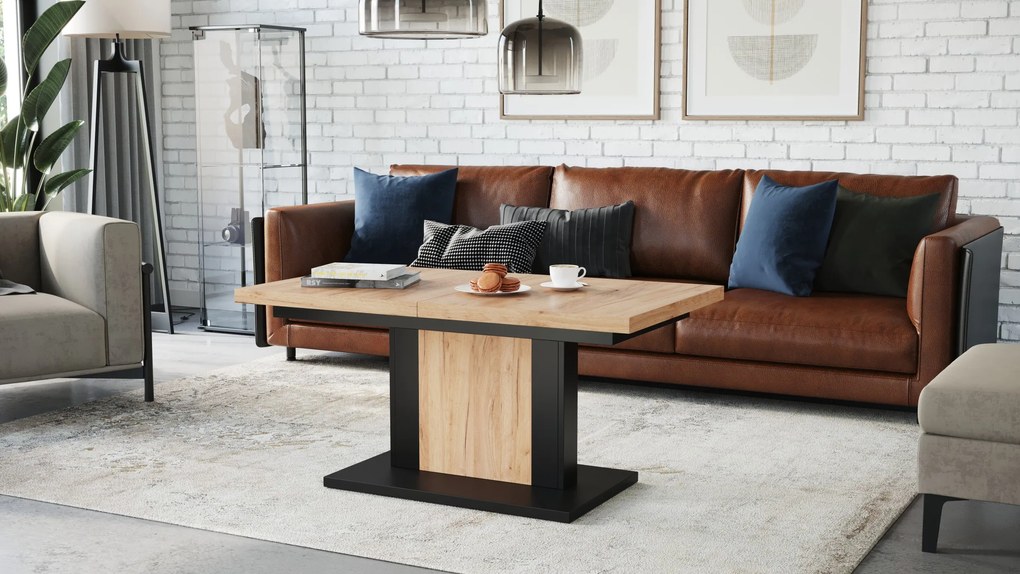 ORION gouden eiken / zwart, salontafel