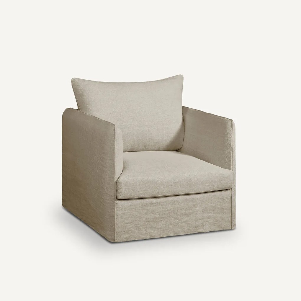 Fauteuil in dik stonewashed linnen, Neo Chiquito