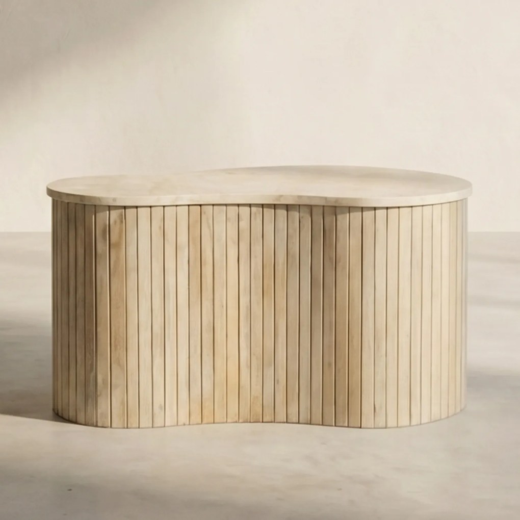 Salontafel Met Marmer Blad Middel - 70 X 47cm.