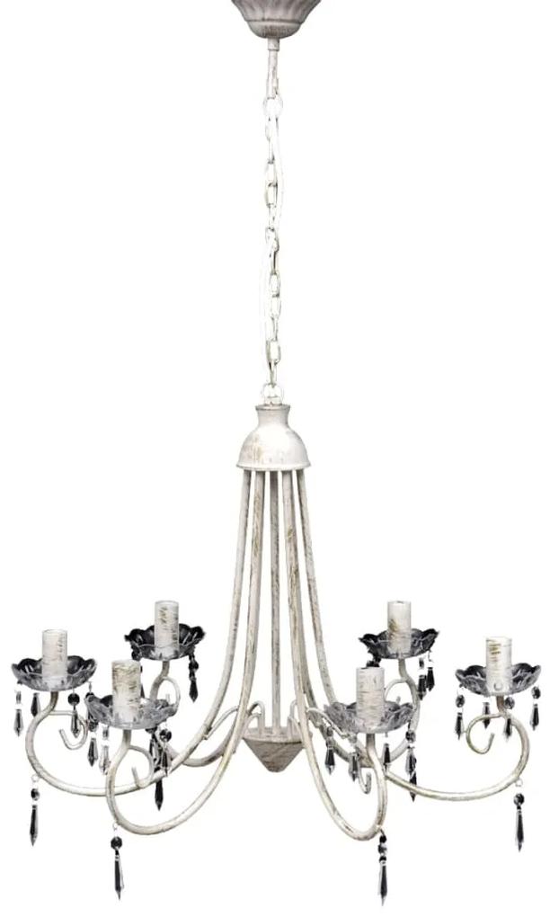 vidaXL Kroonluchter met wit elegant design (6 lampen)