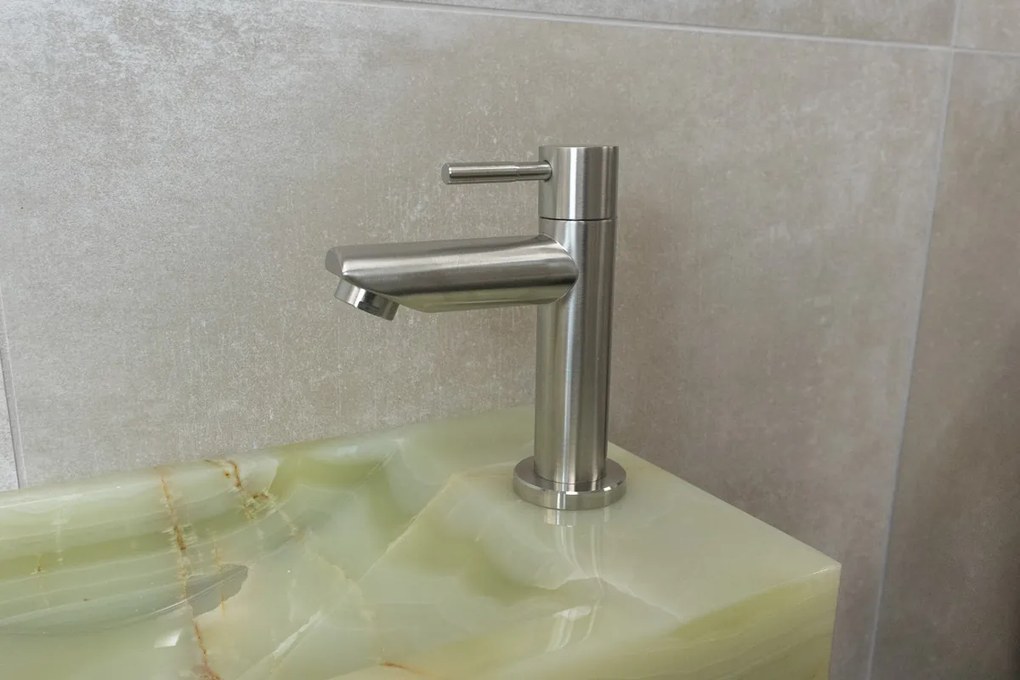 Saniclear Green Onyx fonteinset met rechte kraan in RVS