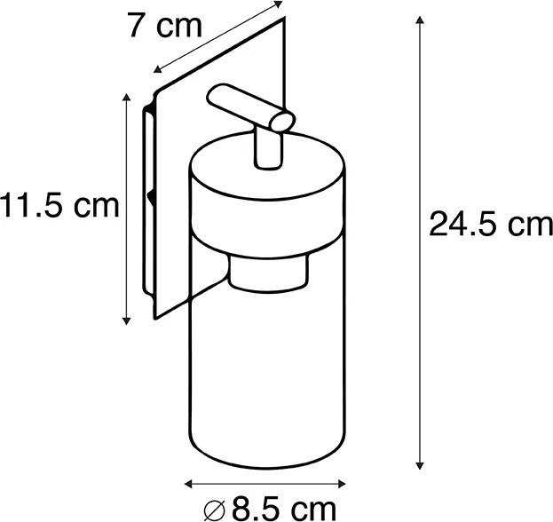 Smart moderne buitenwandlamp zwart incl. wifi ST64 - Rullo
