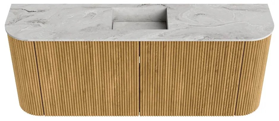 Mondiaz Joya DLux 105cm toiletmeubel ronding links/rechts oak met wastafel faye midden 1 kraangat glace
