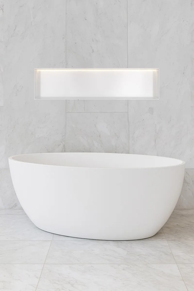 Hotbath &More frameless inbouwnis met verlichting 30x120x10cm wit mat